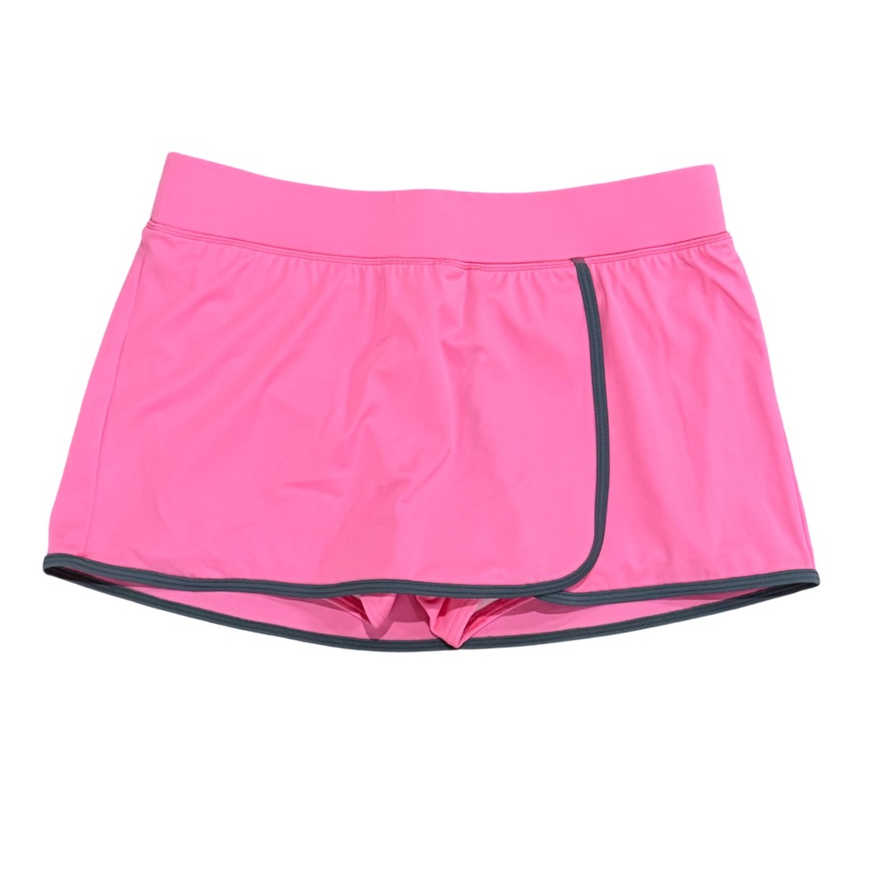 Lands' End Women Cosmo Pink Swim Skort Wrap Front Swimsuit Bottom Size 10 NWT